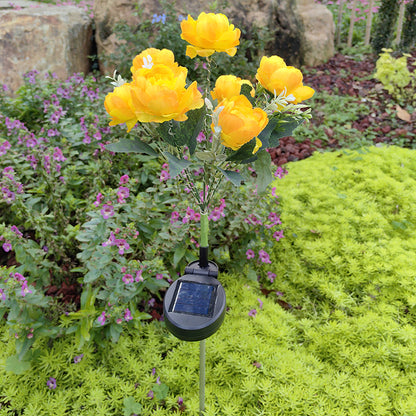 Solar LED Peony Garden Light for Outdoor Decoration