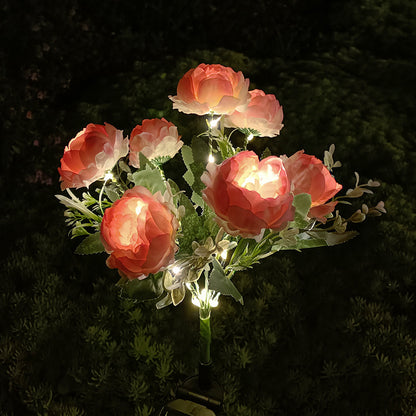 Solar LED Peony Garden Light for Outdoor Decoration