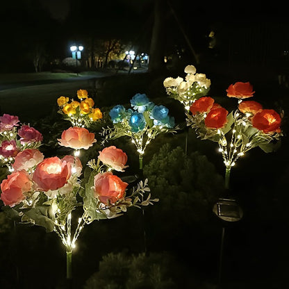 Solar LED Peony Garden Light for Outdoor Decoration
