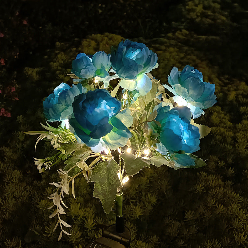 Solar LED Peony Garden Light for Outdoor Decoration