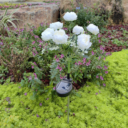 Solar LED Peony Garden Light for Outdoor Decoration