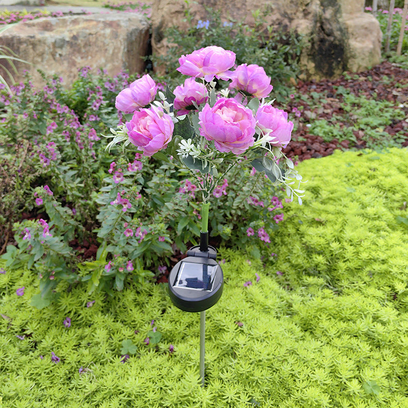 Solar LED Peony Garden Light for Outdoor Decoration