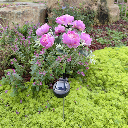 Solar LED Peony Garden Light for Outdoor Decoration