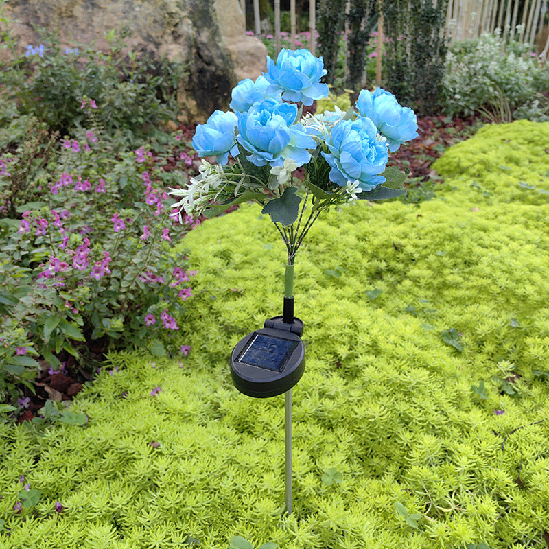 Solar LED Peony Garden Light for Outdoor Decoration